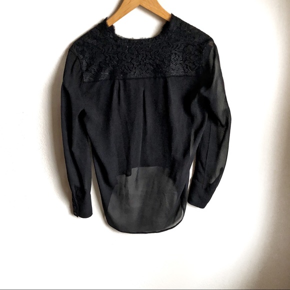 BCBGMaxazria sheer black blouse - Picture 2 of 3